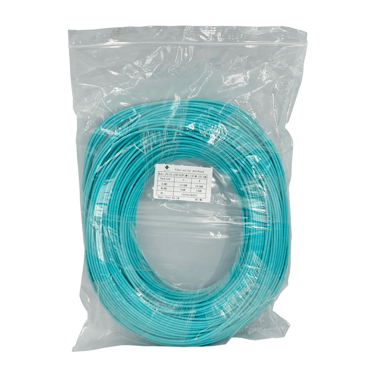 Jumper Fibra 50/125um 3.0mm LSZH 100mt LC-SC OM3 MultiModo MM Duplex  3