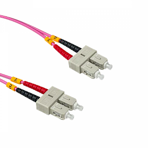 Jumper de Fibra Óptica Multimodo OM4 SC-SC Duplex 10m 3.0mm LSZH - JF4CC10