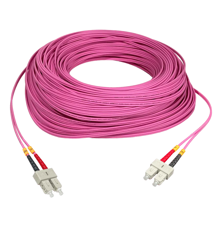 Jumper Fibra 50/125um 3mm LSZH 100mt SC-SC OM4 MultiModo MM Duplex  2