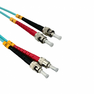 Jumper Fibra 3.0mm 50/125um LSZH 5mt ST-ST OM3 Multimodo MM Duplex 