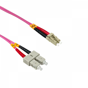 Jumper Fibra 3.0mm 50/125um LSZH 25mt LC-SC OM4 MultiModo MM Duplex 