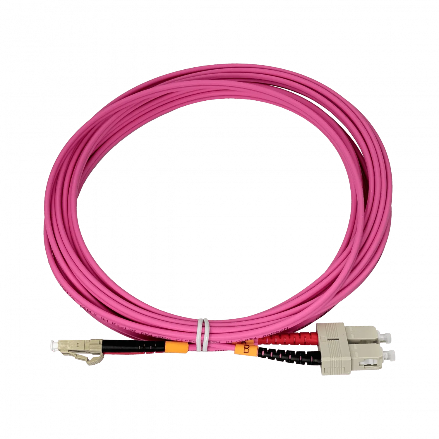 Jumper Fibra 50/125um 3mm  LSZH 5mt LC-SC OM4 MultiModo MM Duplex  2