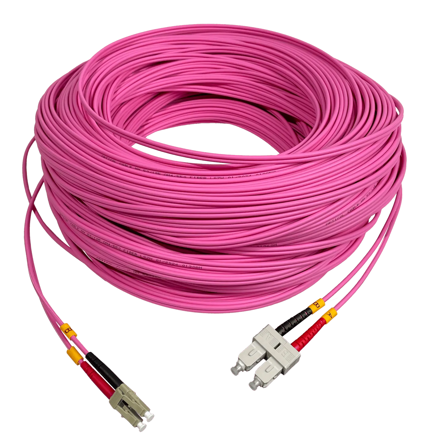 Jumper Fibra 50/125um 3mm LSZH 100mt LC-SC OM4 MultiModo MM Duplex  2
