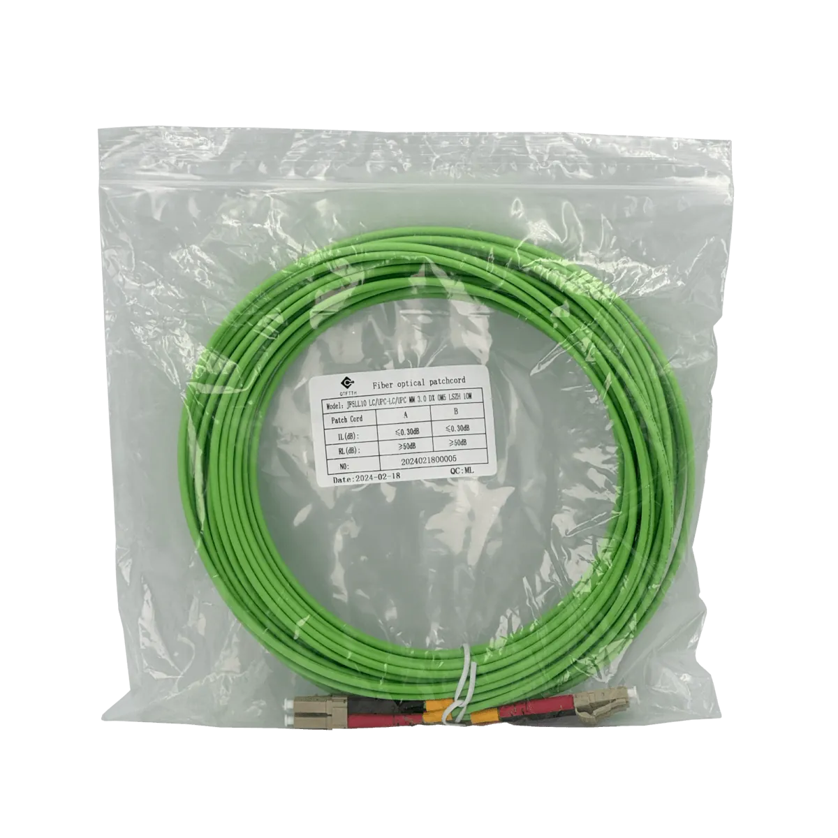 Jumper de Fibra Óptica Monomodo Simplex LC-LC 10m 3.0mm LSZH - JF5LL10 3