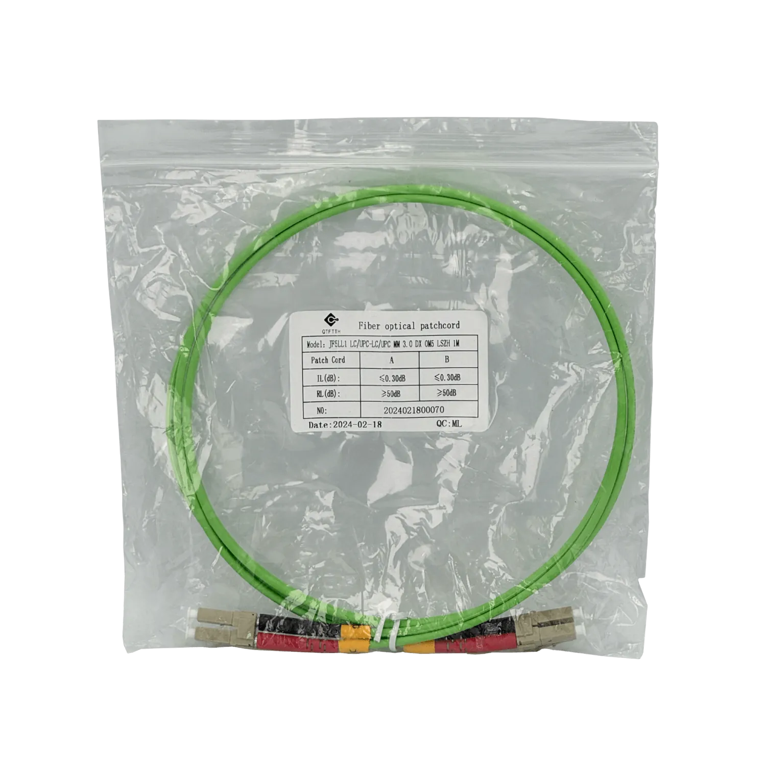 Jumper Fibra 3.0mm 50/125um LSZH 2mt LC-LC OM5 MultiModo MM Duplex  3