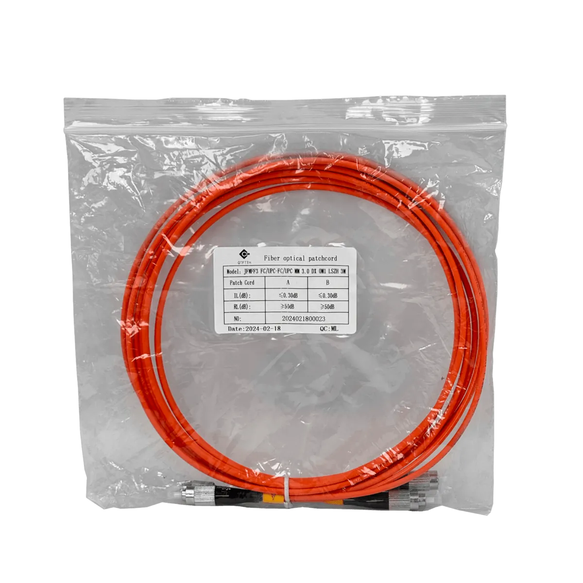 3mt FC-FC OM1 MultiModo MM Duplex Jumper Fibra 62.5/125um LSZH 3