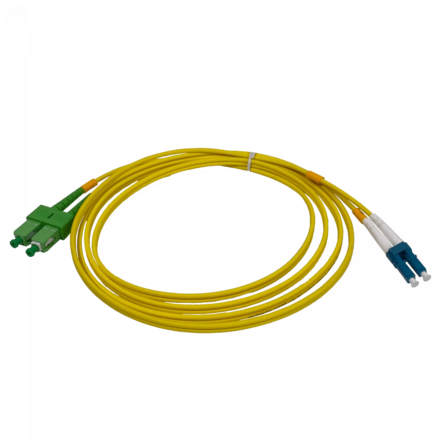 2mt SC/APC-LC/UPC MonoModo SM Duplex Jumper Cable Fibra 9/125um 3mm 2
