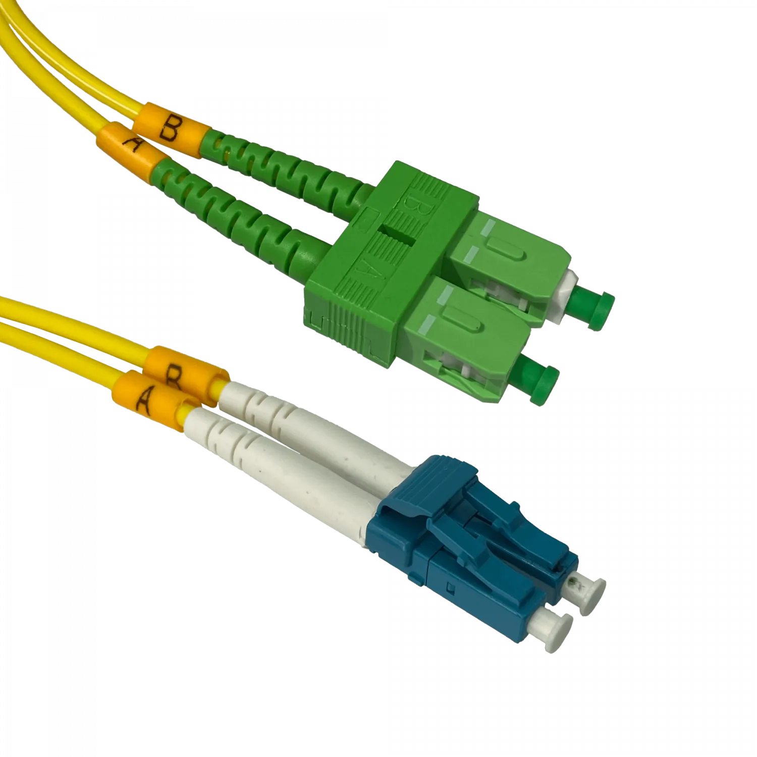 2mt SC/APC-LC/UPC MonoModo SM Duplex Jumper Cable Fibra 9/125um 3mm 3
