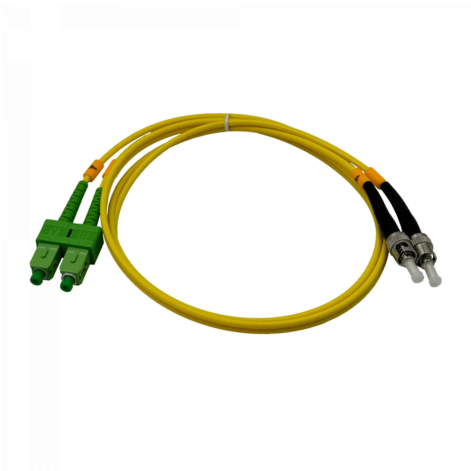 1mt SC/APC-ST/UPC MonoModo SM Duplex Jumper Cable Fibra 9/125um 3mm 2