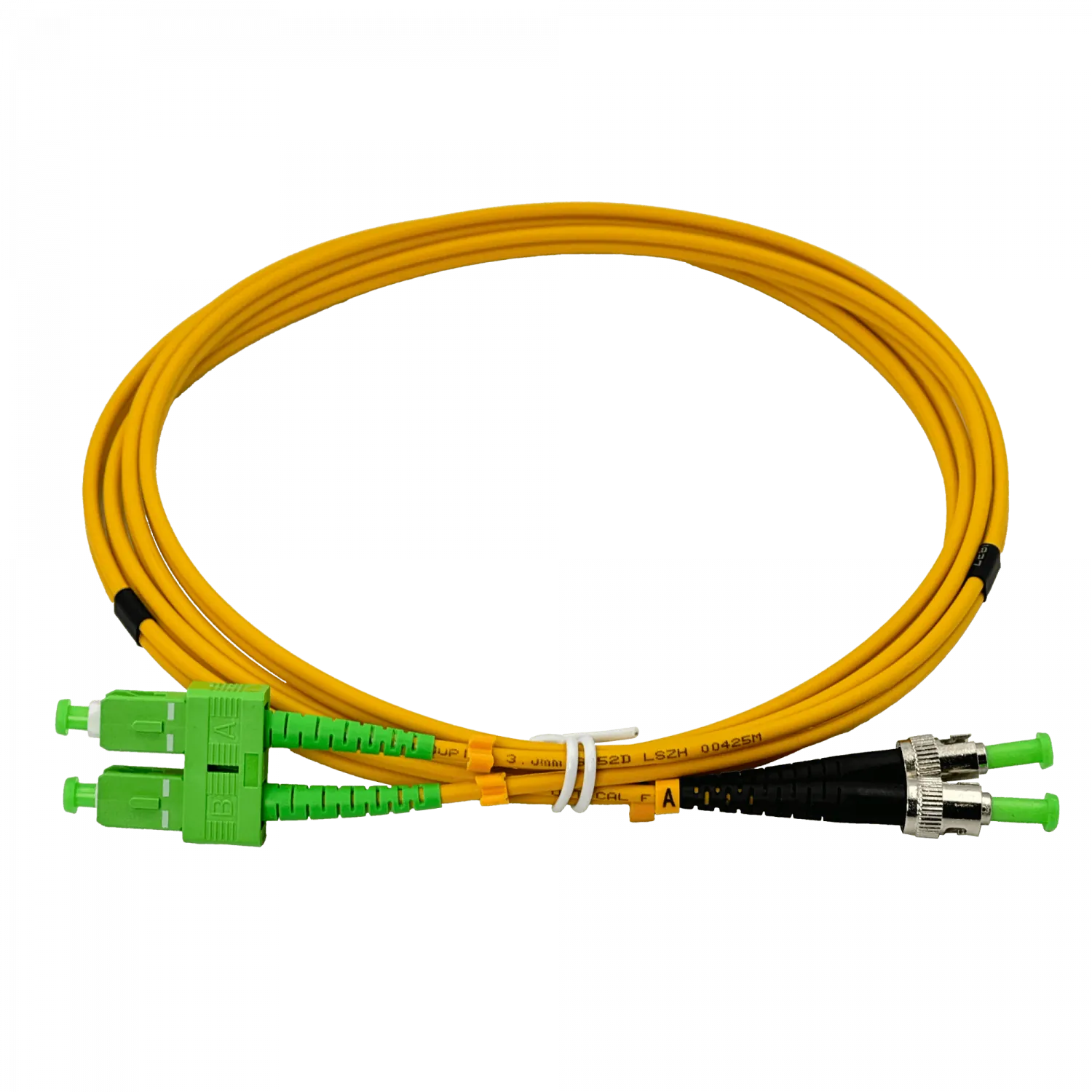2mt SC/APC-ST/APC MonoModo SM Duplex Jumper Cable Fibra 9/125um 3mm 2
