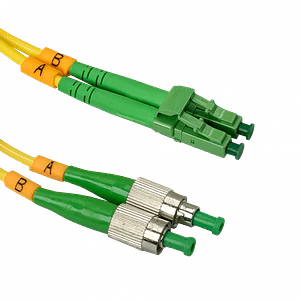 Jumper Cable Fibra 9/125um 1mt LC/APC-FC/APC MonoModo SM Duplex 