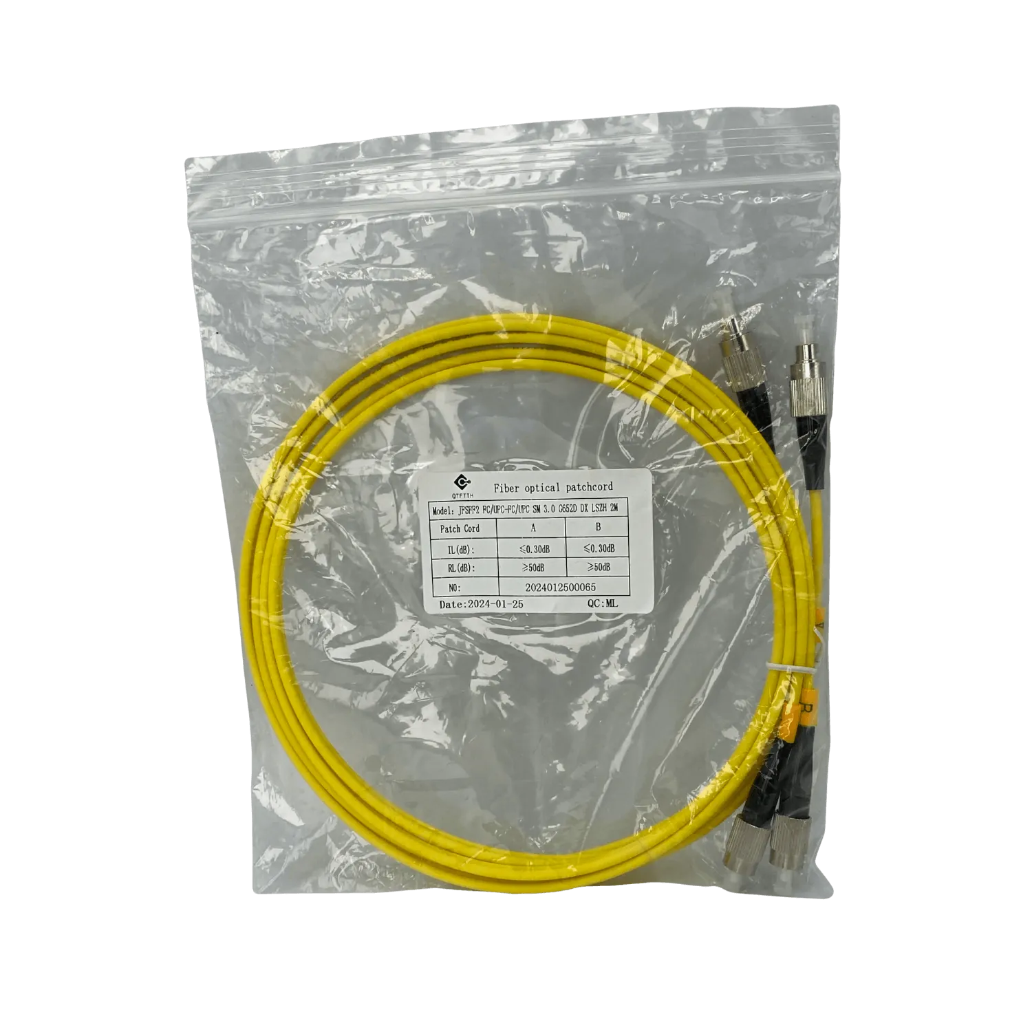  Jumper Cable Fibra 9/125um 3mm 2mt FC/UPC-FC/UPC MonoModo SM Duplex 3