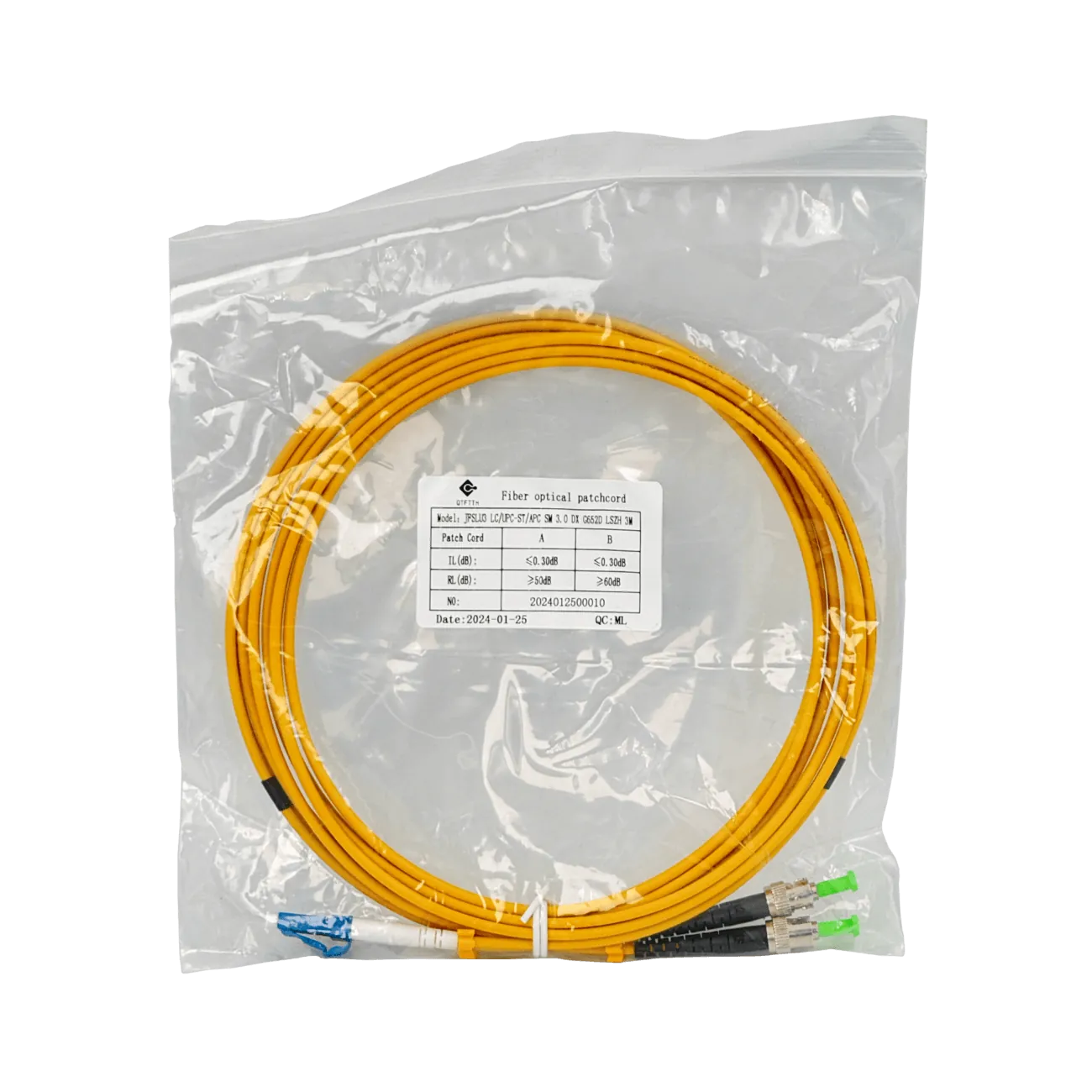 Jumper Cable Fibra 9/125um 3mm 3mt LC/UPC-ST/APC MonoModo SM Duplex  3