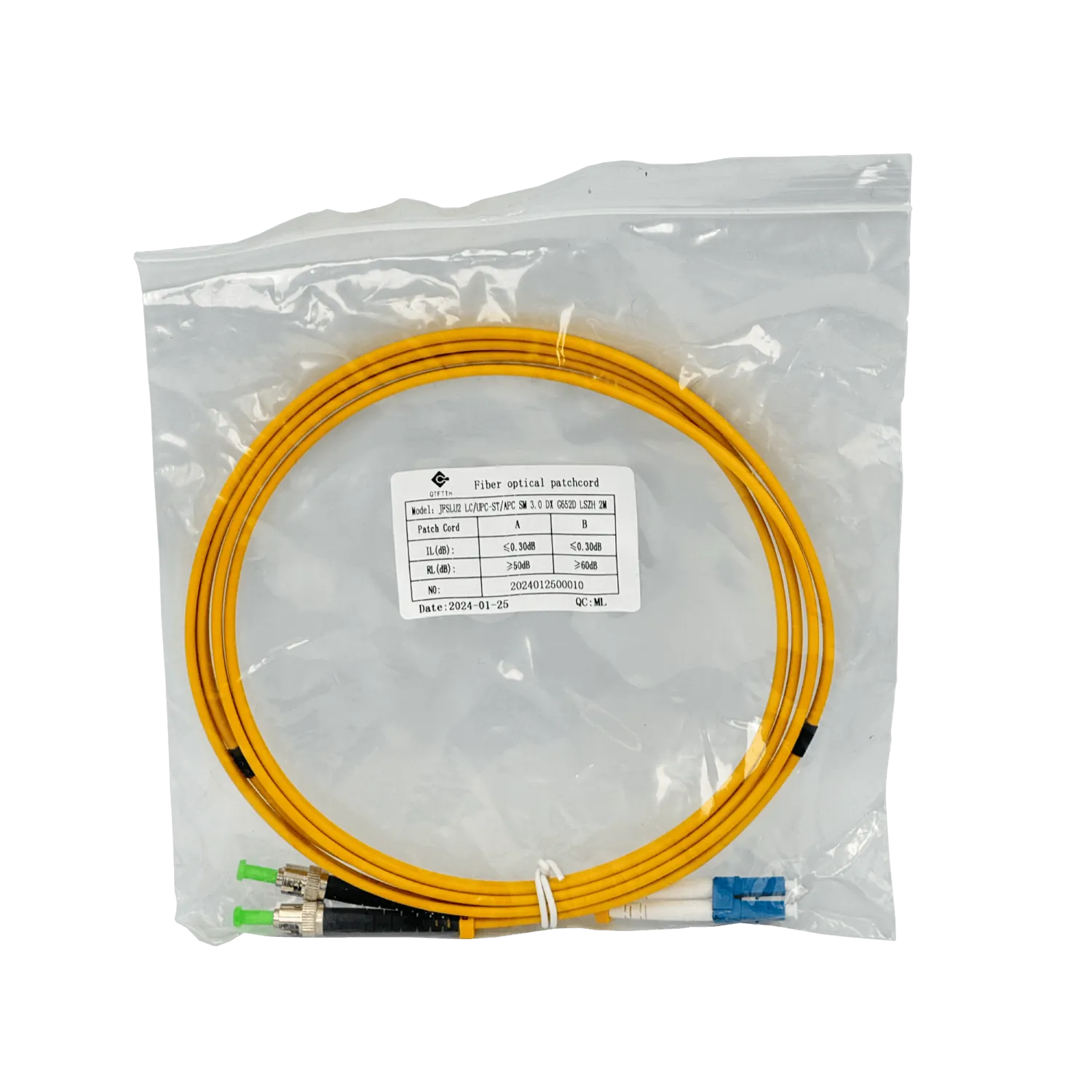 Jumper Cable Fibra 9/125um 3mm 2mt LC/UPC-ST/APC MonoModo SM Duplex  3