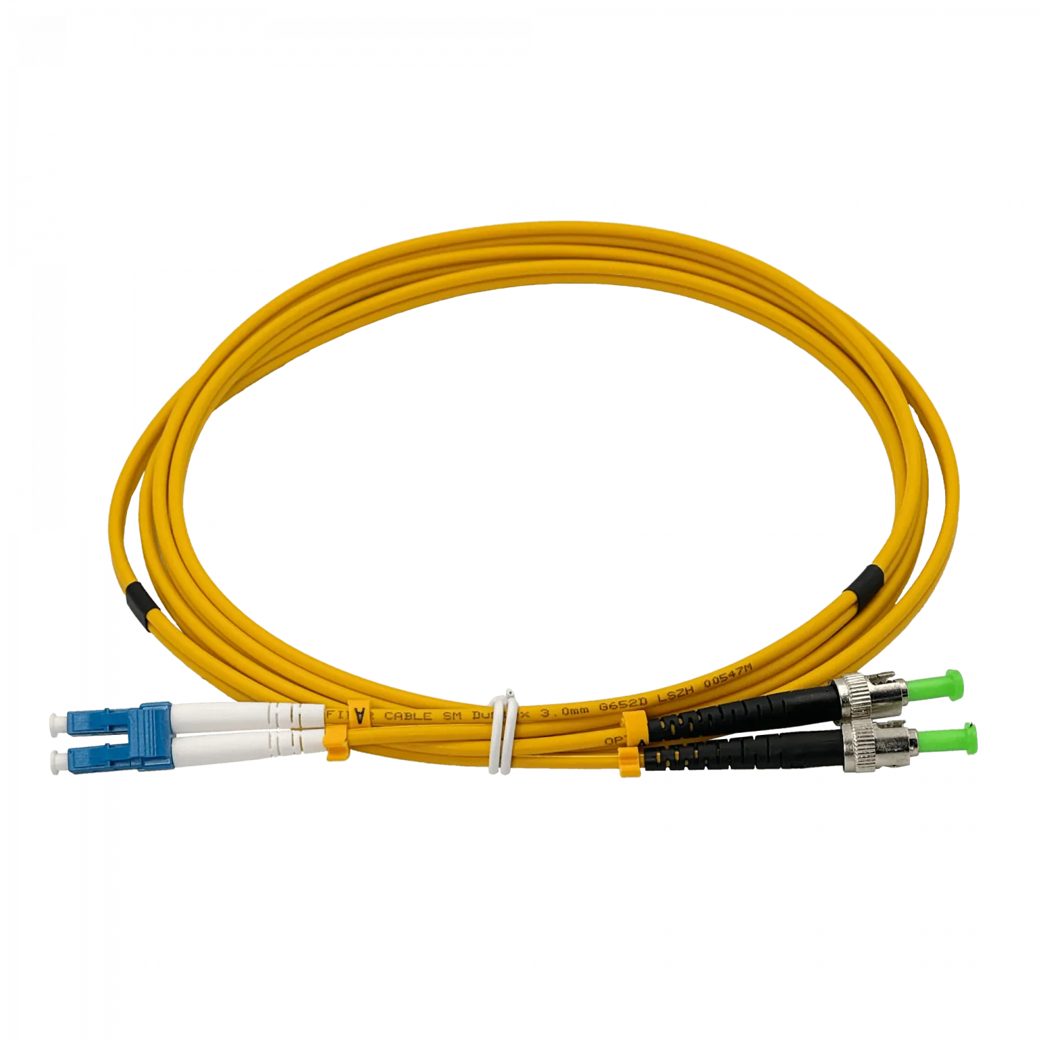 Jumper Cable Fibra 9/125um 3mm 2mt LC/UPC-ST/APC MonoModo SM Duplex  2