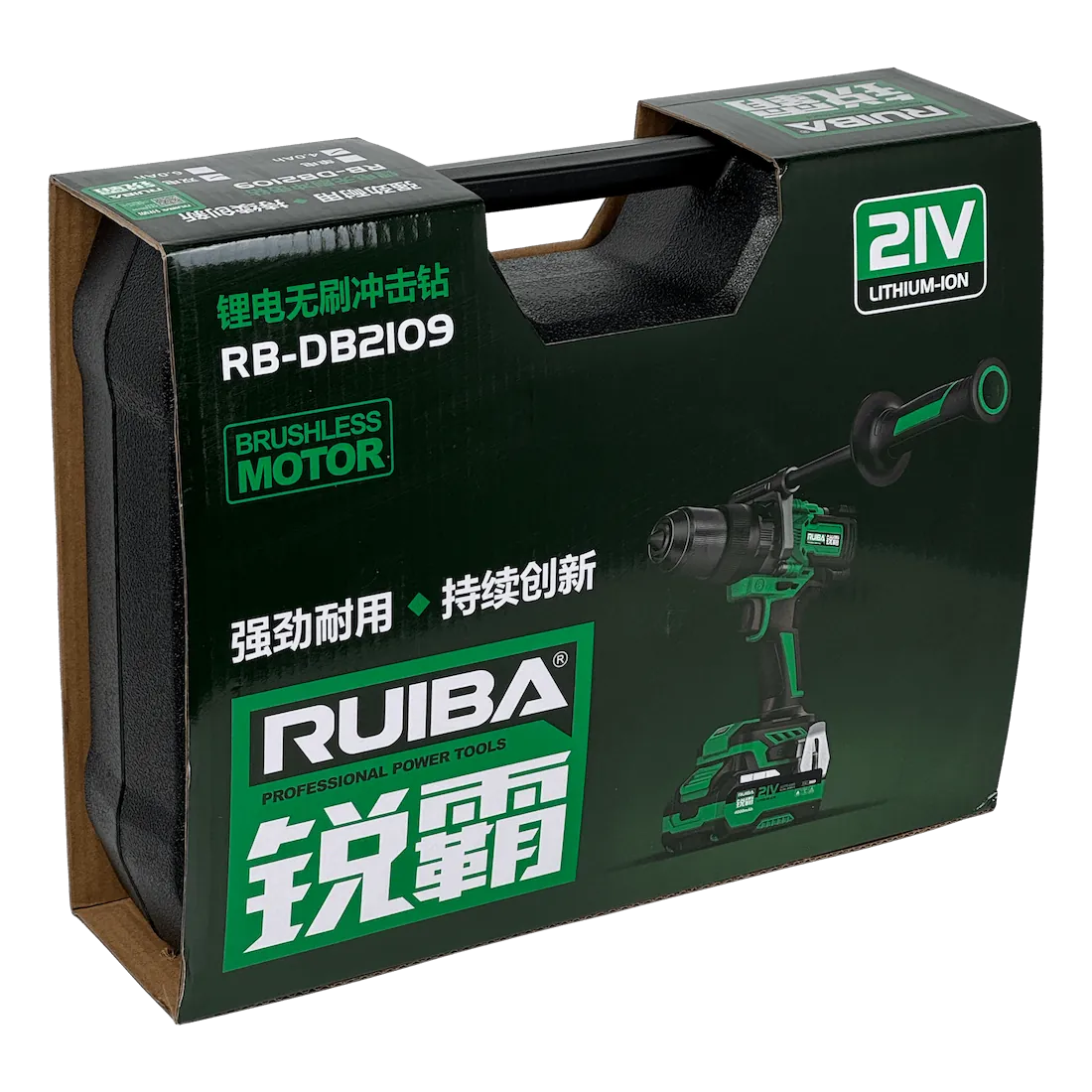 Taladro inalambrico Percutor 1,5-13mm + 2 Bateria-Litio 21V 4Ah RUI  8