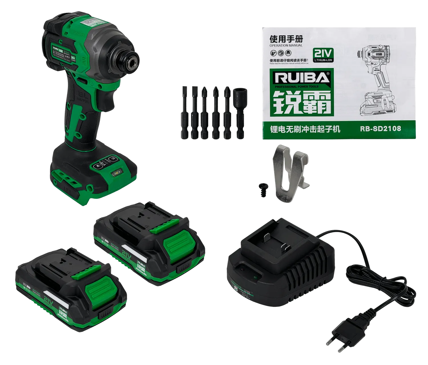 Taladro de Impacto Inalámbrico RUIBA RB-SD2108 - Brushless, 21V, 230NM 5