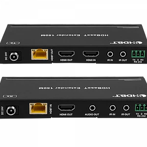 Extensor HDMI + IR 1080p, UTP Cat5e/Cat6, Hasta 150mts, 1-In/2-Out, Incluye Fuente 24V