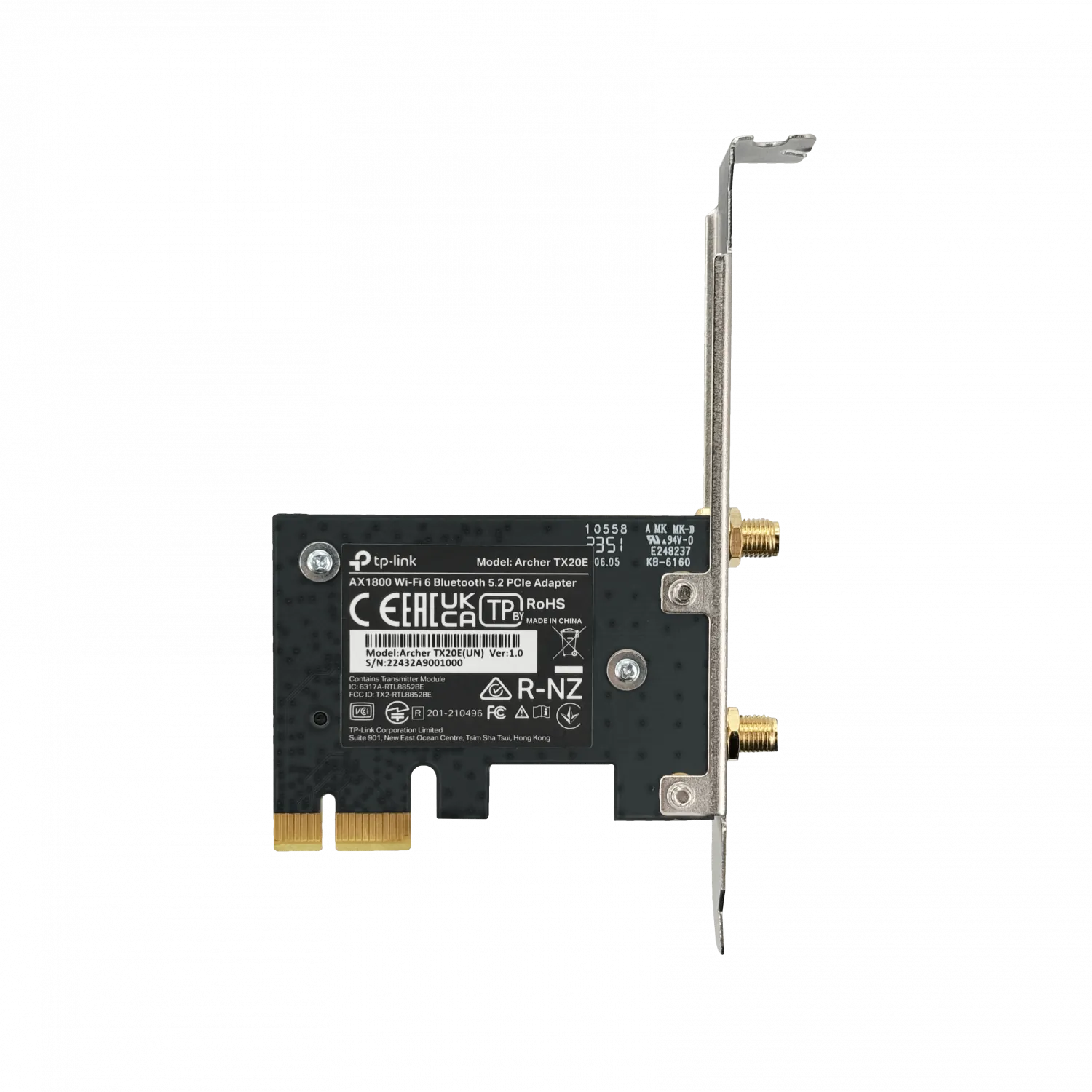 Tarjeta de Red Wi Fi PCIe TP-Link Archer TX20E Wi-Fi 6 AX1800 de doble banda con Bluetooth 5.0 5
