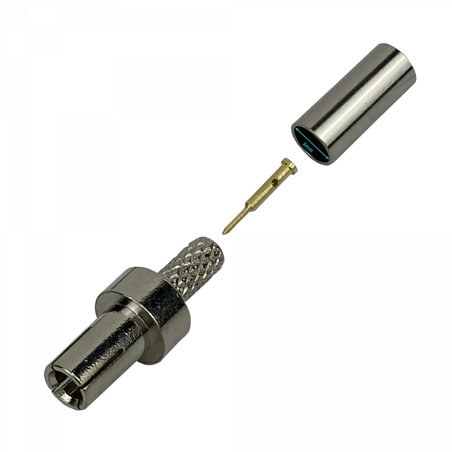 Conector Coaxial Crimpeable CA100 RG174 TS9-Macho RG316  3