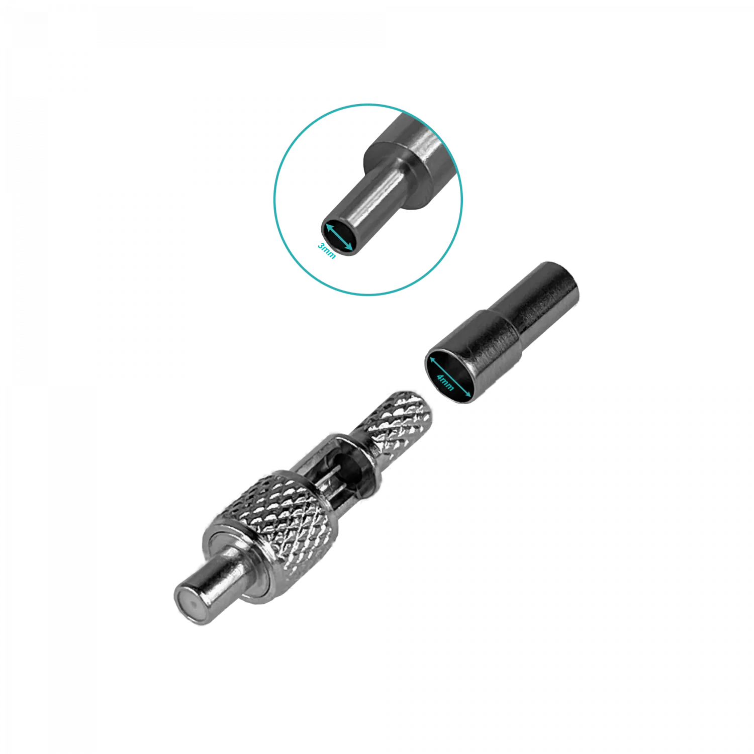 Conector Coaxial Crimpeable CA100 RG174 TS9-Hembra RG316  3