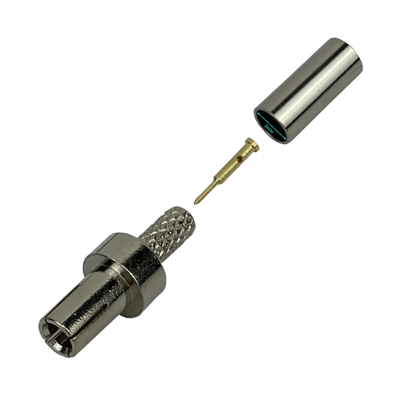 Conector Coaxial Crimpeable CA100 RG174 CRC9-Macho RG316  4