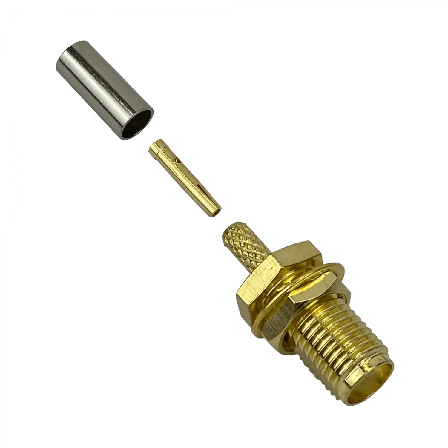 Conector coaxial SMA hembra crimpeable para cable RG316 CA100 RG174 2