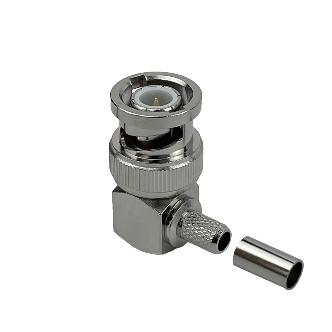 Conector BNC macho BM2J 90 grados LMR195 crimpeable RG58 RG142 4