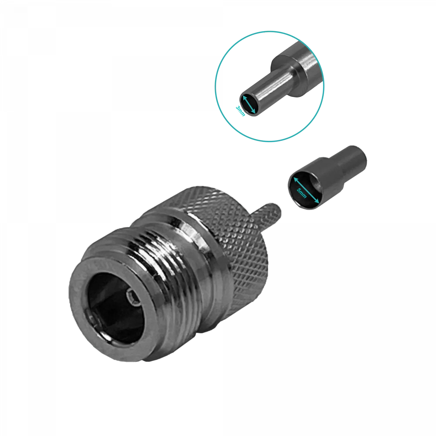 N-Hembra RG316 Conector Crimpeable CA100 RG174 3
