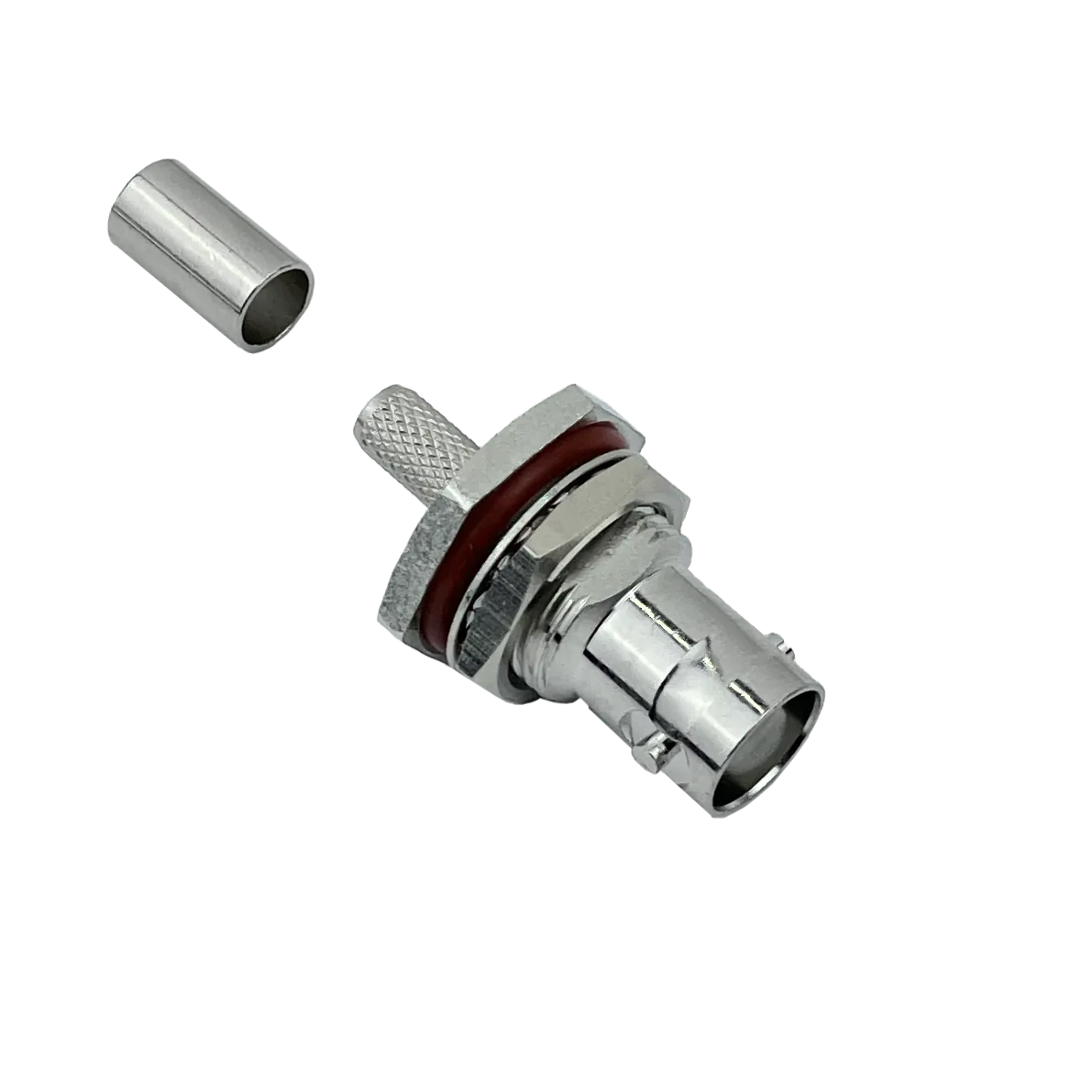 Conector BNC hembra BH2E LMR195 RG58 13mm panel crimpeable coaxial 4