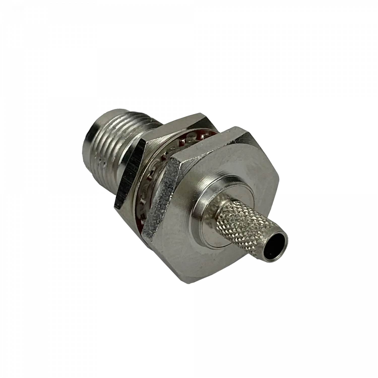 Conector coaxial TNC hembra de panel crimpeable para cable LMR195 RG58 diametro 13 mm 4