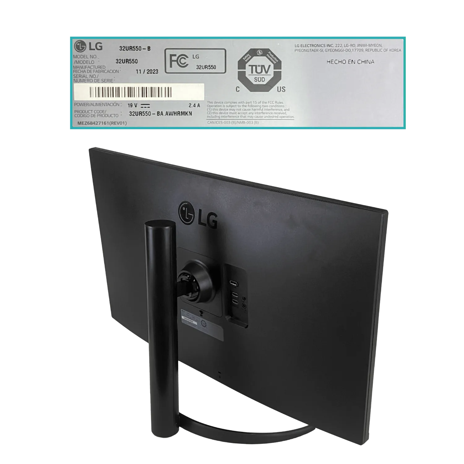 LG 31,5-Pulgadas 3840x2160 4K 2-HDMI 1-DP 16:09 Monitor HDR 32UR550-B 2