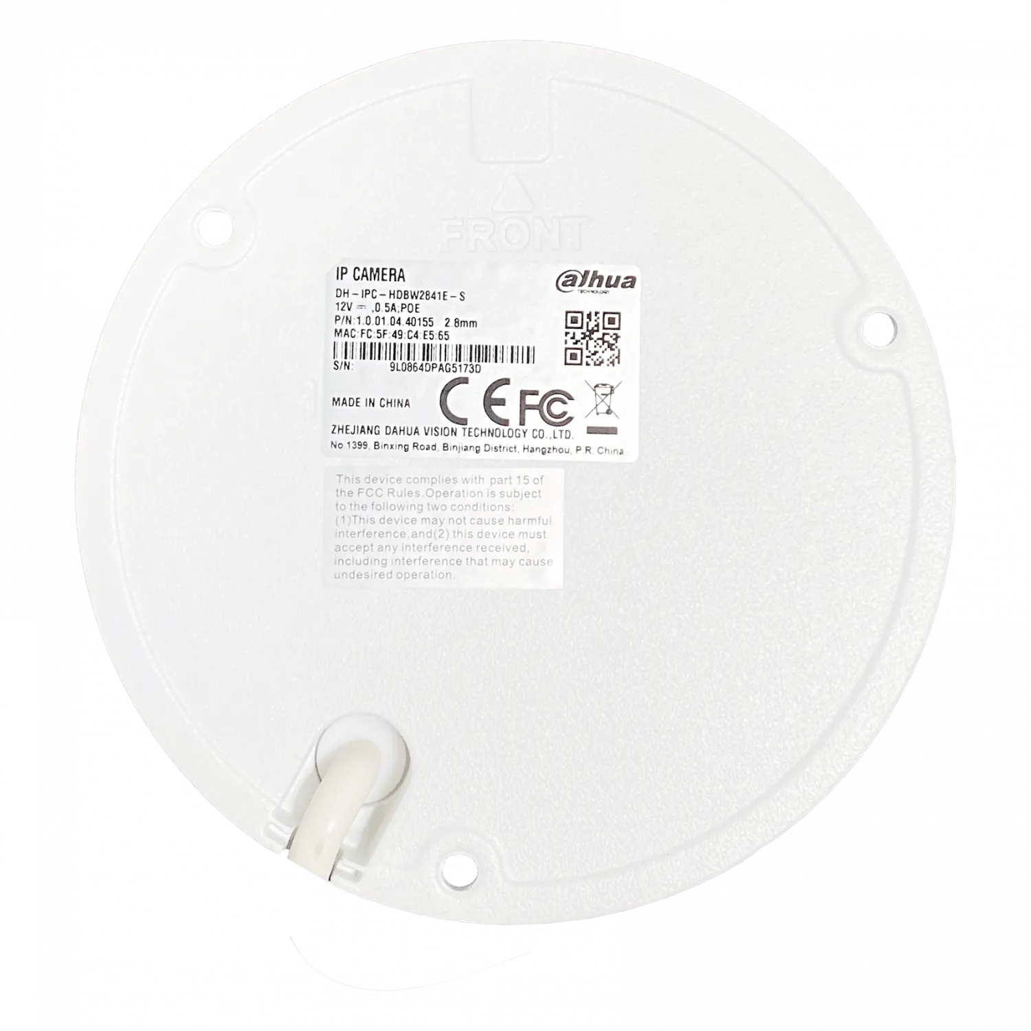 Cámara de Vigilancia Dahua Mini Domo 8MP Lente Fijo IP67 IK10 IR30mt Soporta IVS WizSense 3