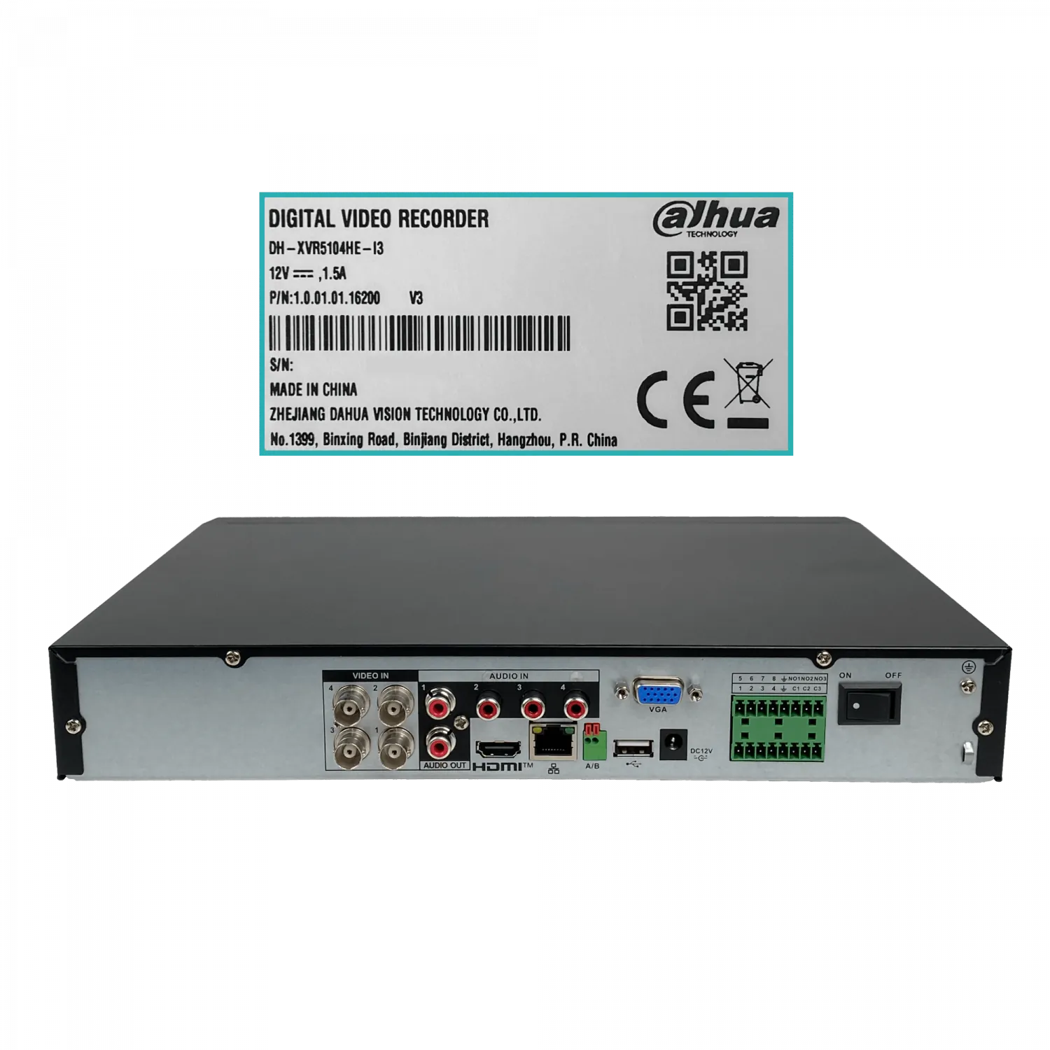 Grabador Digital Dahua DH-XVR5104HE-I3(1TB), 4 Canales, 5MP, AI Integrada 6
