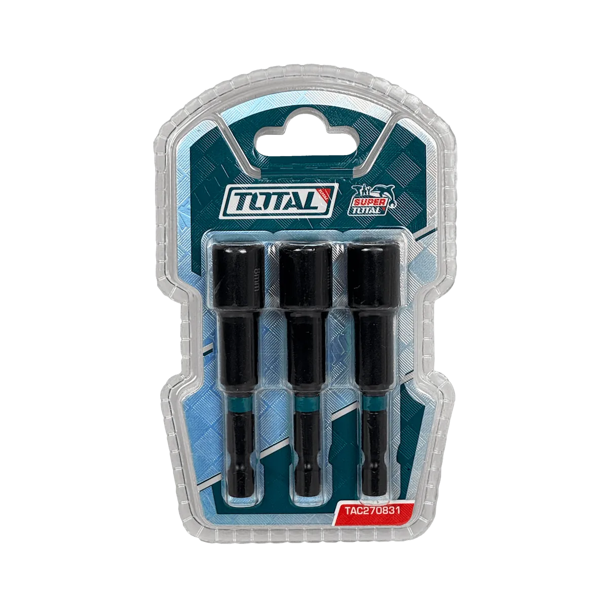 Set de 3 Puntas Hexagonales 8mm 1/4 Largo-65mm TAC270831 TOTAL 3