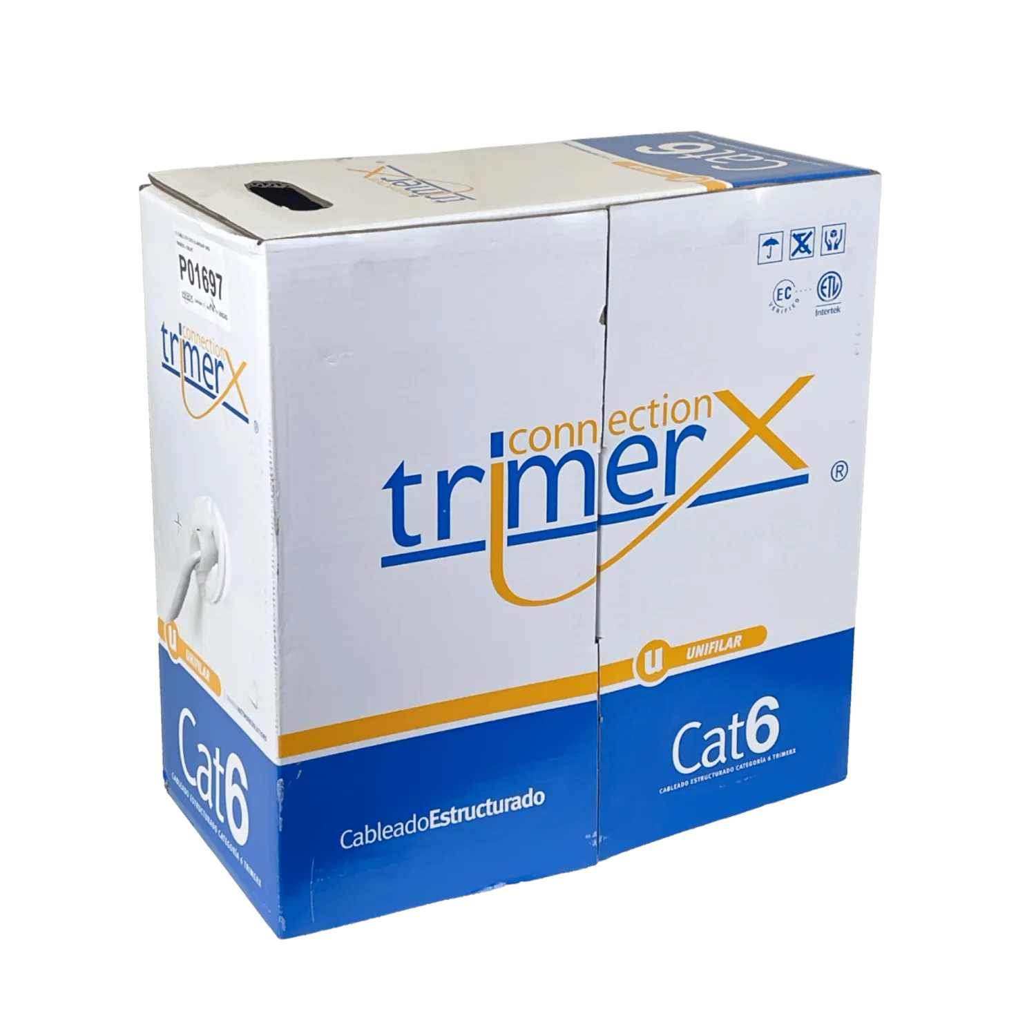 Caja Cable TRIMERX AWG23 LSHZ CAT6 Gris, Unifilar, 305m, Cobre 3