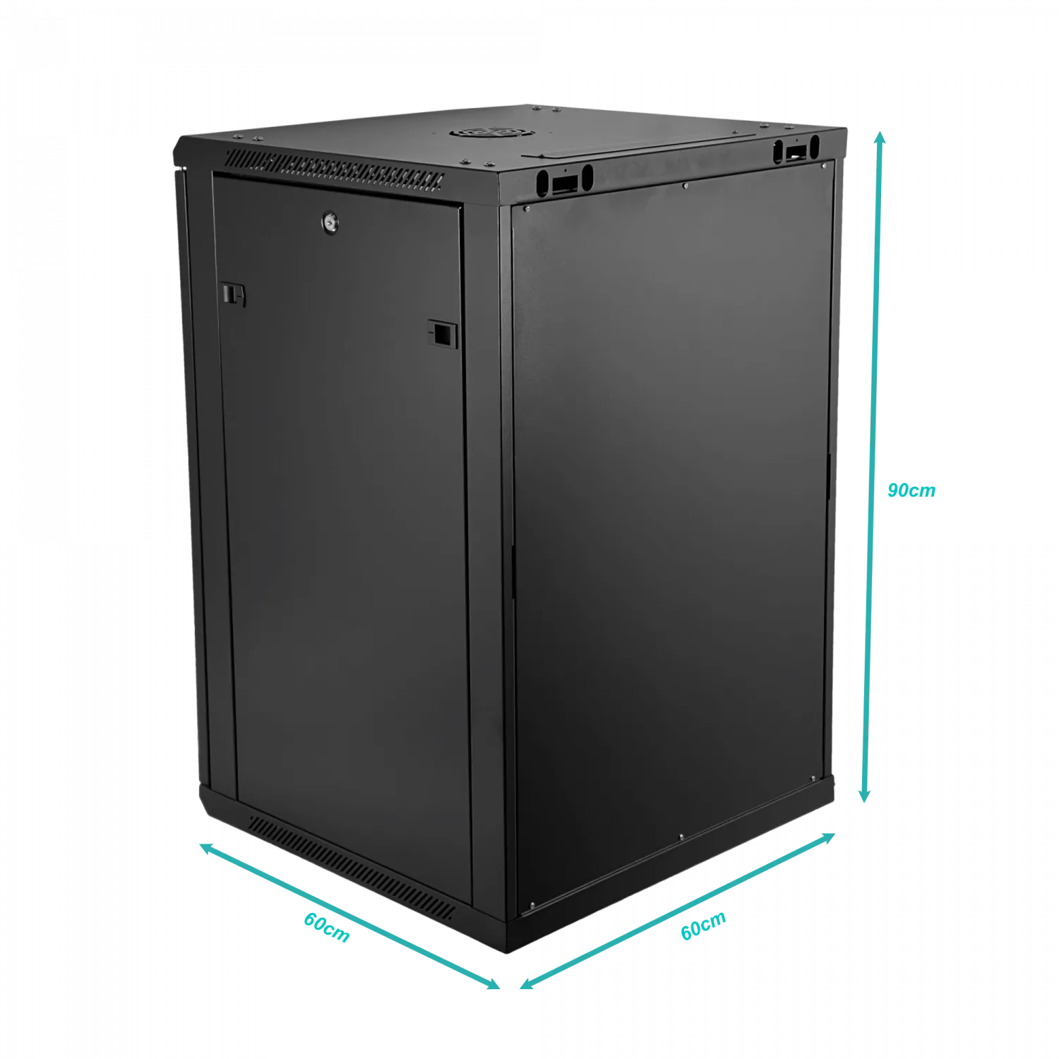 Gabinete Rack LINKMADE RK18-6LD 18U 60cm de Fondo Desarmado para Montaje en Pared - Negro 6