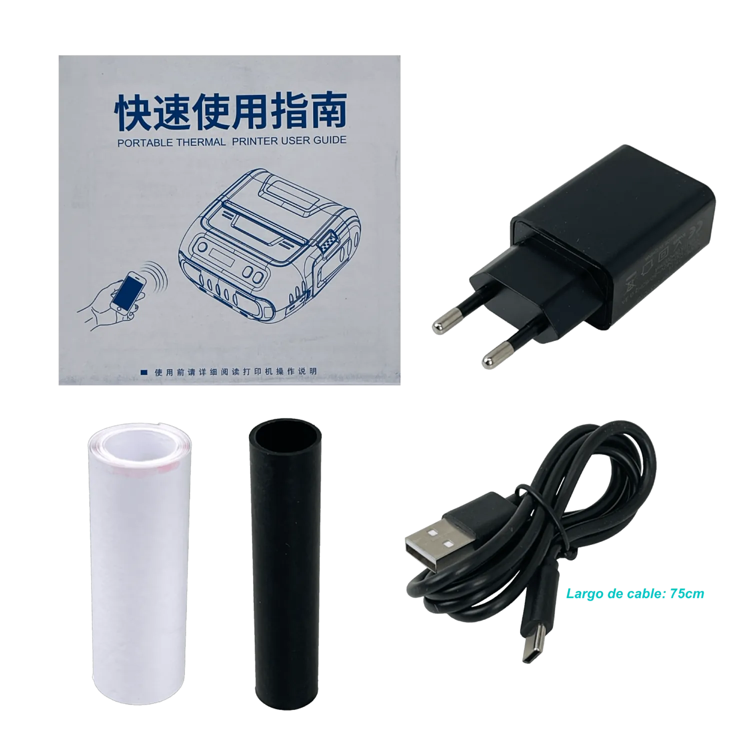 Impresora Portátil Térmica MILESTONE MHT-P29L Bluetooth USB-C 80mm Alimentación 5V/1A 5