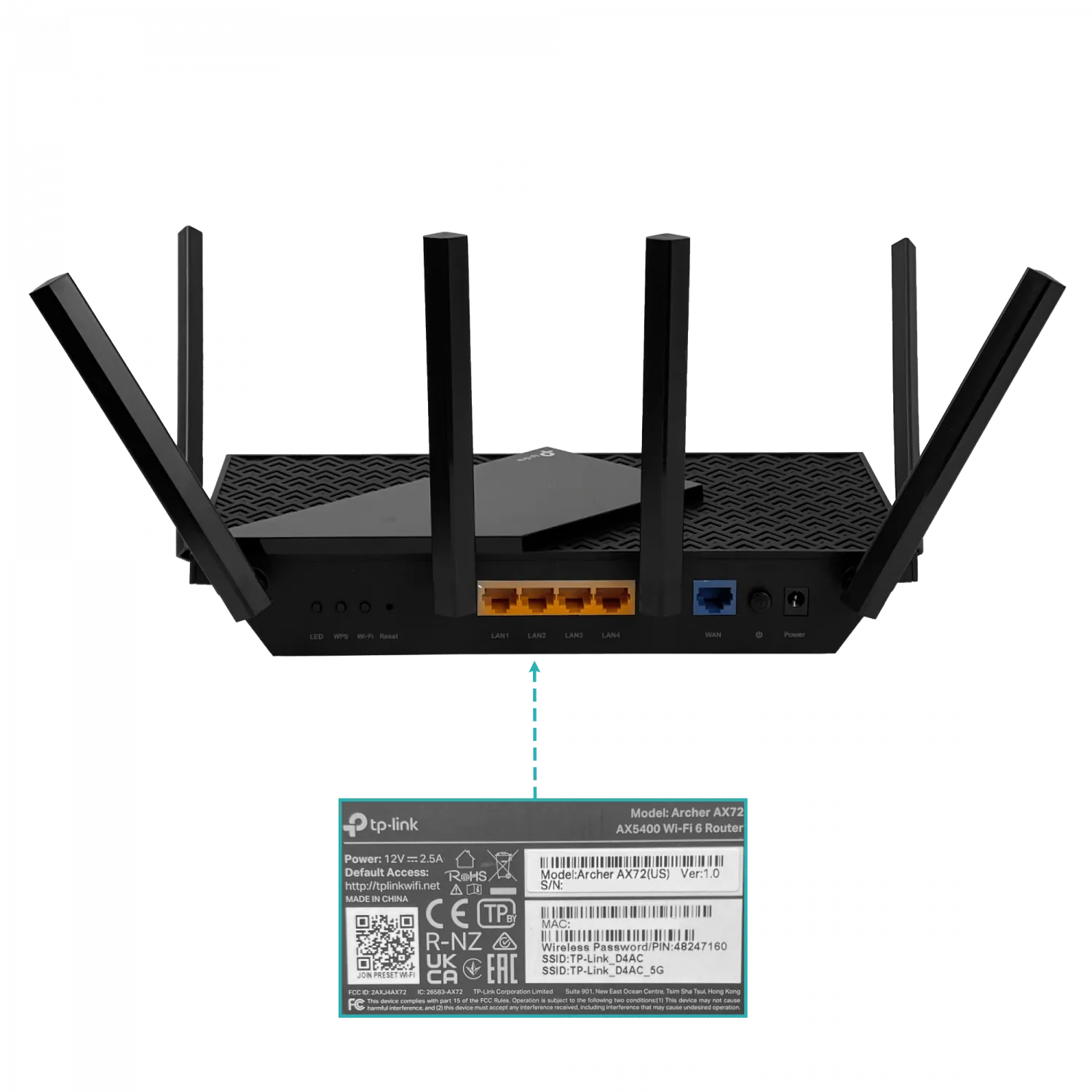 Router TP-Link Archer AX72 - Wi-Fi 6 de Doble Banda AX5400, Gigabit, OFDMA, MU-MIMO 7