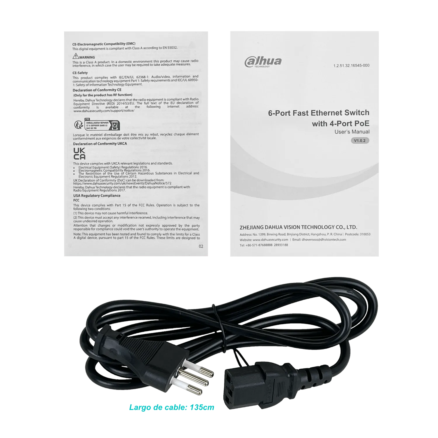 Switch 6 Puertos (4 PoE+af/at) + 2 Uplink 36W No Administrable, Dahua PFS3006-4ET-36 5