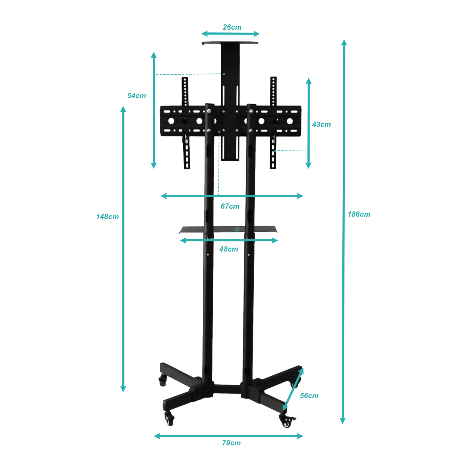 Soporte TV Móvil 32-65 Pulgadas con Ruedas 3