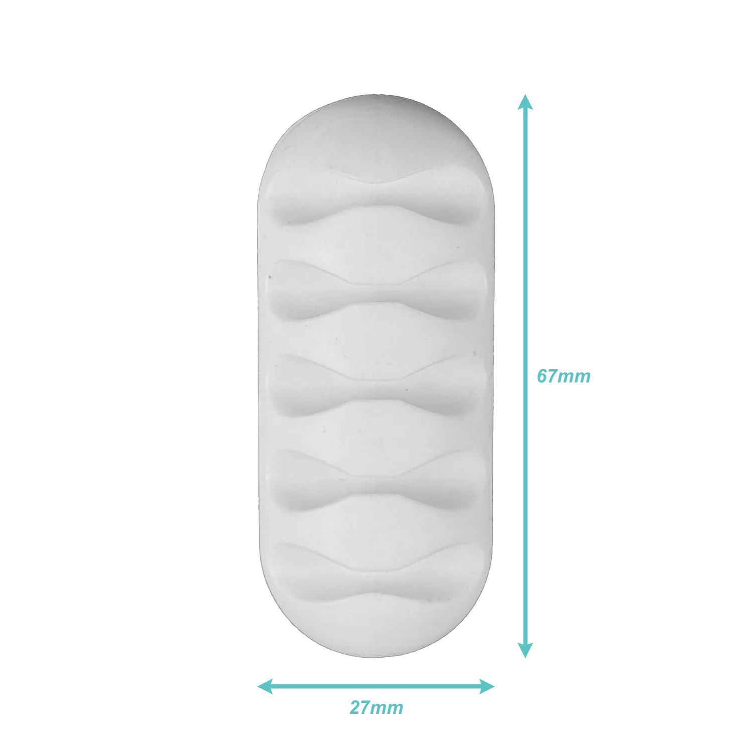 Organizador de 5 Cable Escritorio Adhesivo Silicona Blanco 27x67mm 3