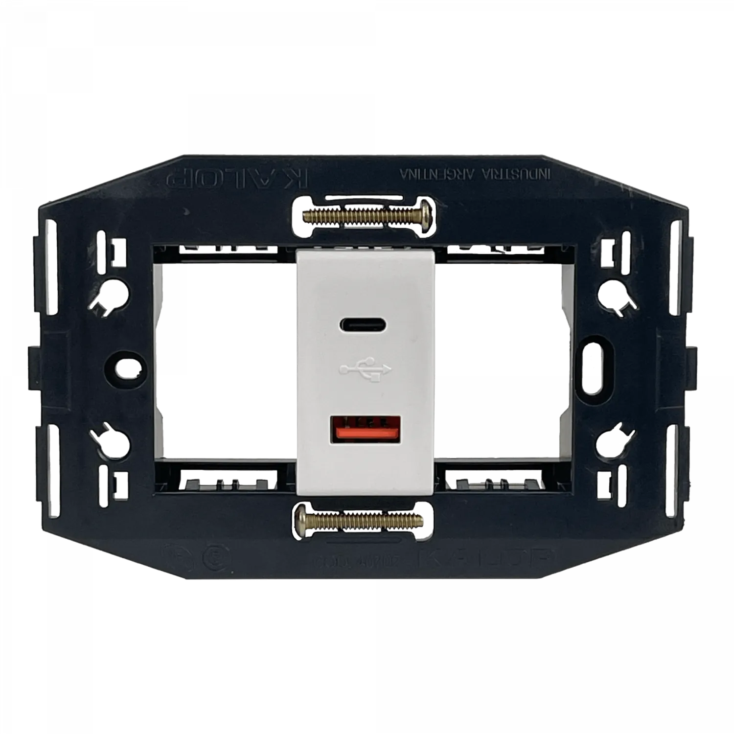 KALOP Type-C 1xUSB-C 1xUSB-A Total 3A 10W 100-240VAC Bastidor KS40493 5