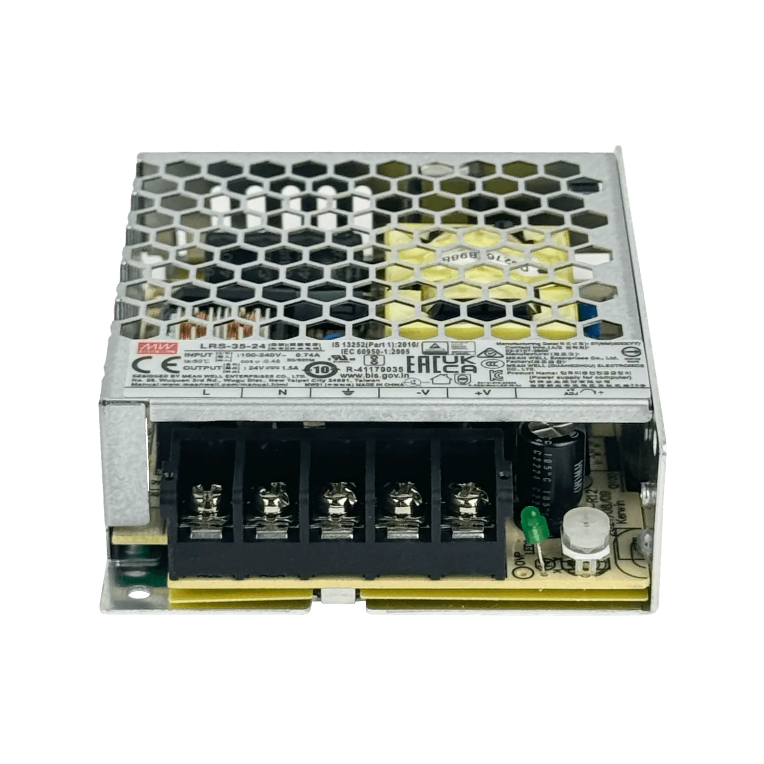Fuente de Poder MEANWELL 36W 24V - Open-Frame, voltaje ajustable para múltiples aplicaciones 5