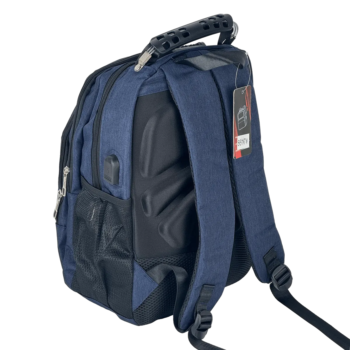 Mochila Azul 16” con USB y Plug 3.5mm para Notebook 31x40cm 5
