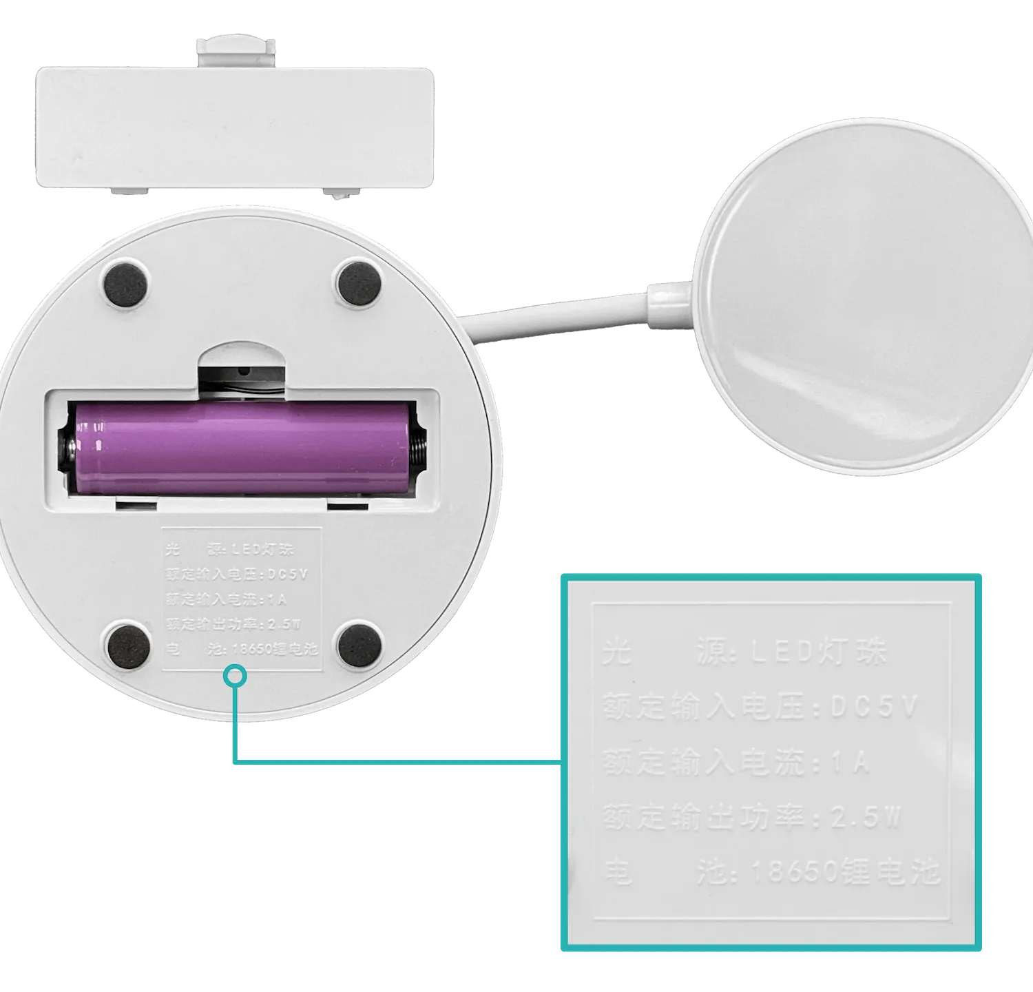 Lampara LED Dimeable-Touch inc-Pila 18650 Litio Recargable USB-AM 3