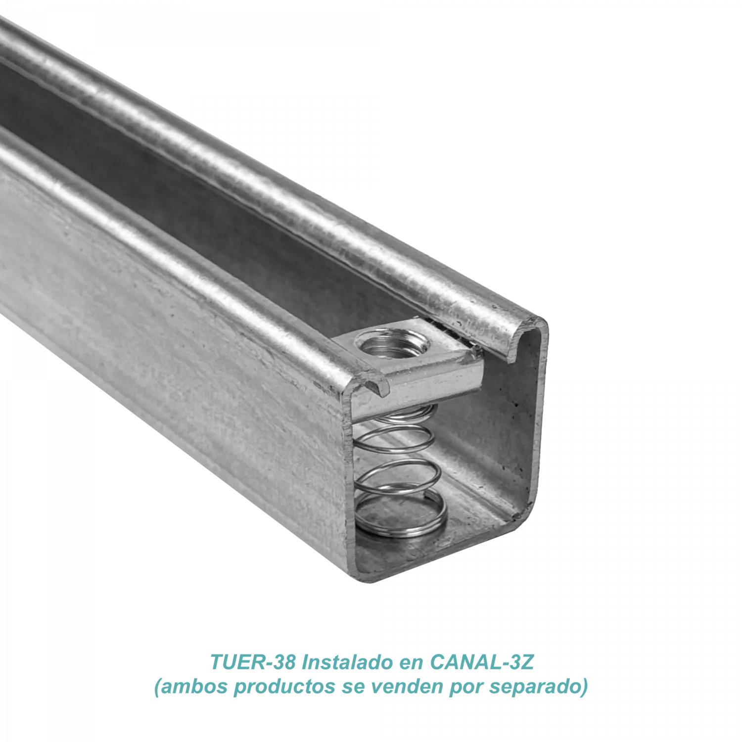 Tuerca con Resorte Hilo interior 3/8pulgada Montajes Riel 42x42mm 3