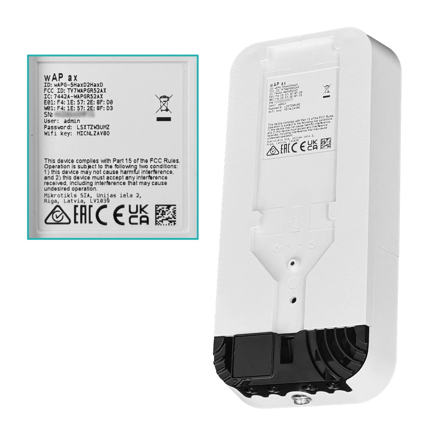Punto de Acceso Inalámbrico MikroTik wAP ax - Wi-Fi 6 de Doble Banda, x2 Puertos Ethernet 3