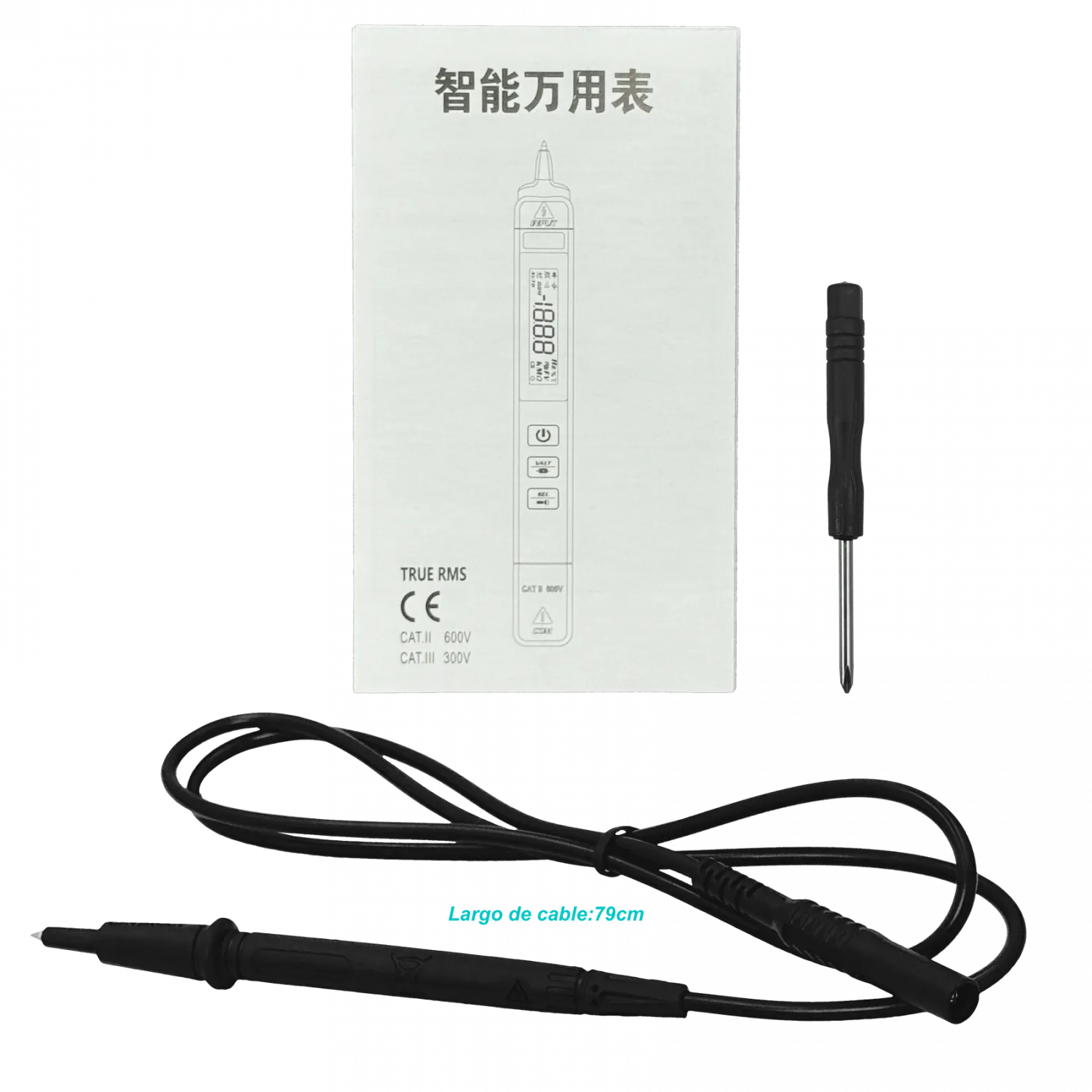 Multitester Directo 1-Pinza-Fija Digital req-2x-AAA 600VDC/AC BSIDE Z1 7