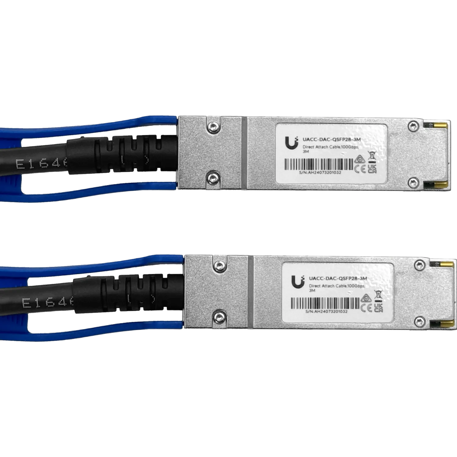 Cable Directo de 100G Ubiquiti UACC-DAC-QSFP28-3M - 3m, QSFP28, 100 Gbps, 30AWG, PVC 2